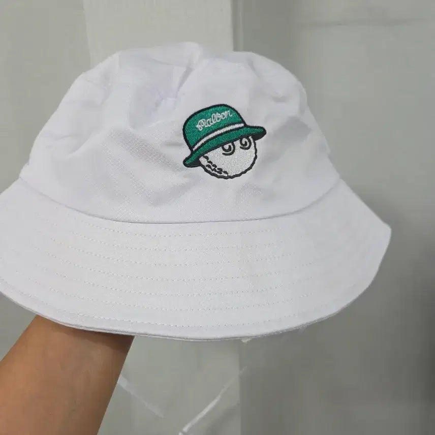 [BUNJANG] Malbon Golf Character Bucket Hat White / 말본 골프 공 캐릭터 벙거지 모자 화이트 ㅊ