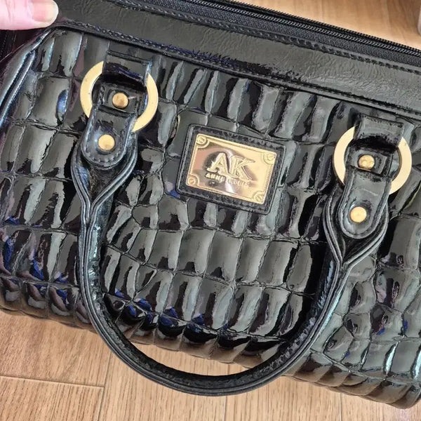 [BUNJANG] Anne Klein Crocodile Pattern Shoulder Bag Black / 앤클라인 숄더백 블랙 악어무늬