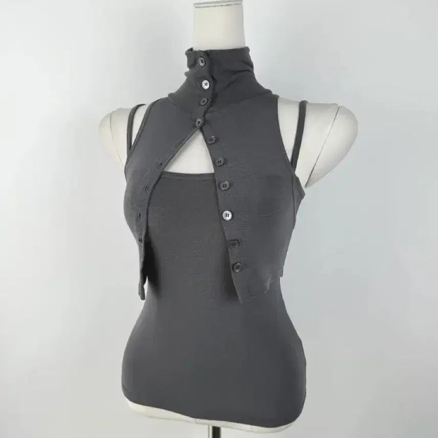 [BUNJANG] Layered Button Top / (새상품)레이어드 버튼 탑