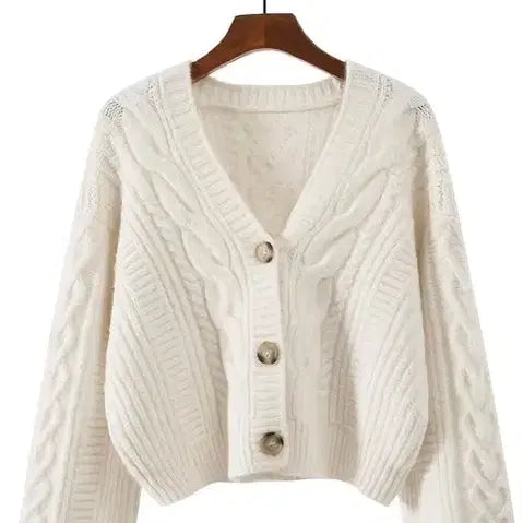 [BUNJANG] Cable Knit Cardigan Ivory / 케이블 니트 가디건 아이보리