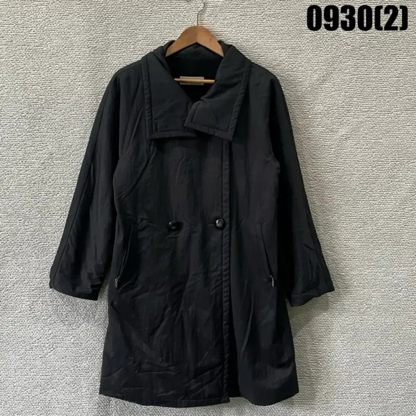 [BUNJANG] Jenny Black Long Double-Button Coat - Size M / Jenny 블랙 롱 코트 두 개의 버튼 m