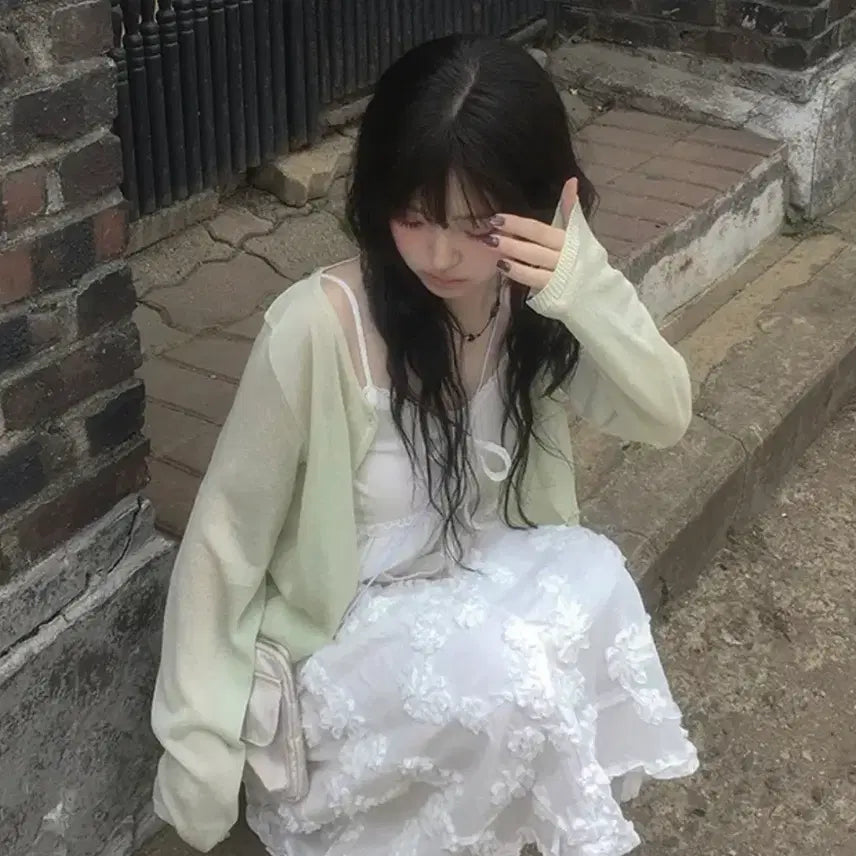 [BUNJANG] Ablley See-Through Basic Daily Cardigan / 에이블리 시스루 기본 데일리 가디건