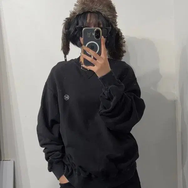 [BUNJANG] Recto Black Sweatshirt / FREE 렉토 블랙 스웨트셔츠