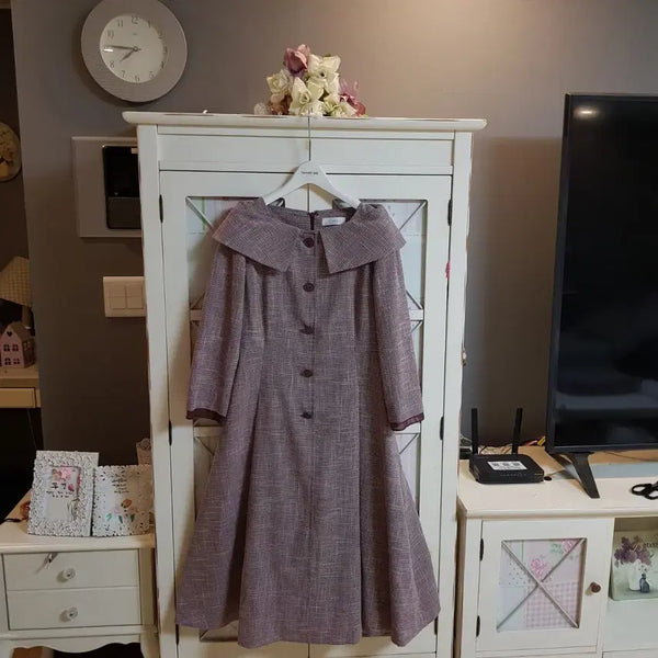 [BUNJANG] Check Pattern Long Dress / Line 롱원피스/통통55-정66