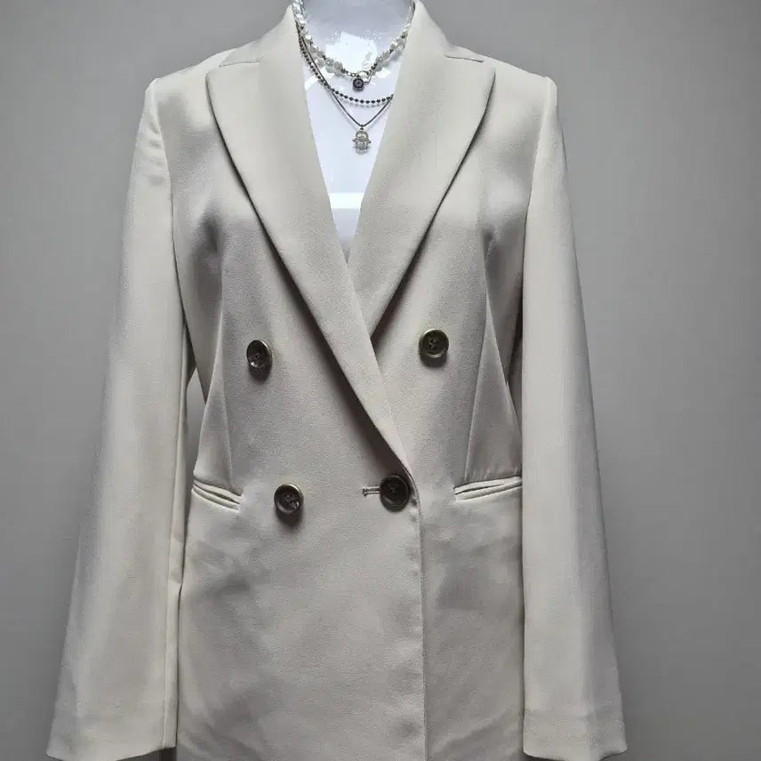 [BUNJANG] A+G Double Button Tailored Jacket Ivory / A+G 더블 버튼 테일러드 자켓 아이보리