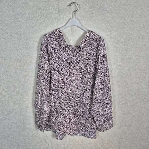 [BUNJANG] Plus Size Floral Pattern Back Square Neck Blouse / (#99추천)빅사이즈 뒷스퀘어넥 플라워 패턴 블라우스