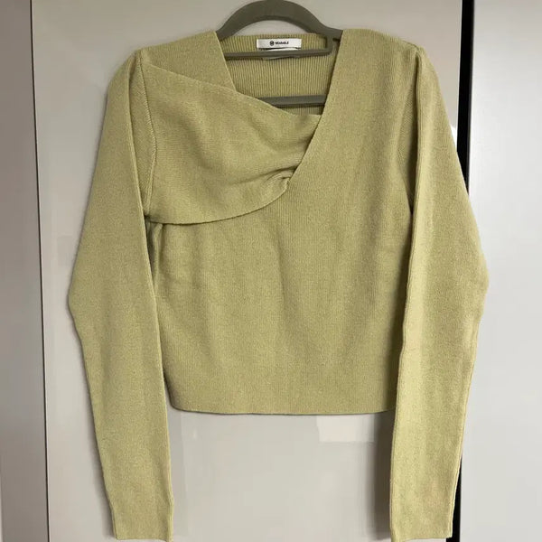 [BUNJANG] Very You Square Knit - Beige / 베리유 스퀘어 니트 새상품