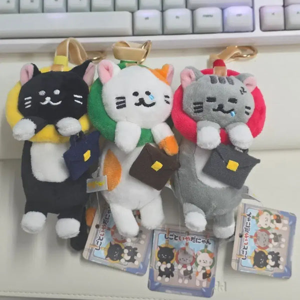 [BUNJANG] Cat Plushie Keychain Set (3 Types) / 출근하기싫다냥 고양이 인형 키링 3종 세트