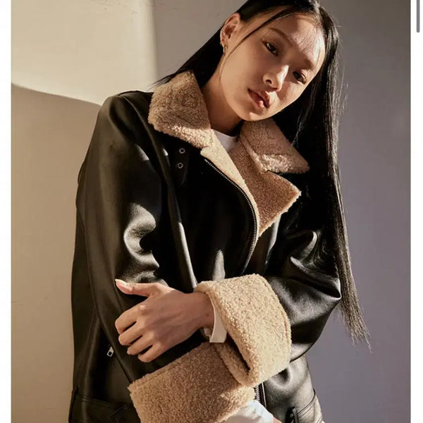 [BUNJANG] Chuletter Fleece Shearling Mustang Jacket (Used) / 콜릿 양털 무스탕 자켓/사용감 있음/프리/정가 219,000