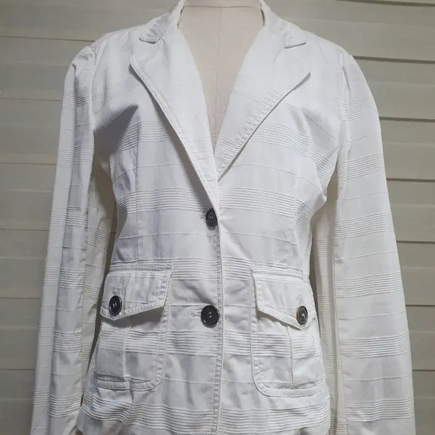 [BUNJANG] Burberry Women's Stripe Pattern Jacket White L / 버버리 여성 자켓 화이트 L