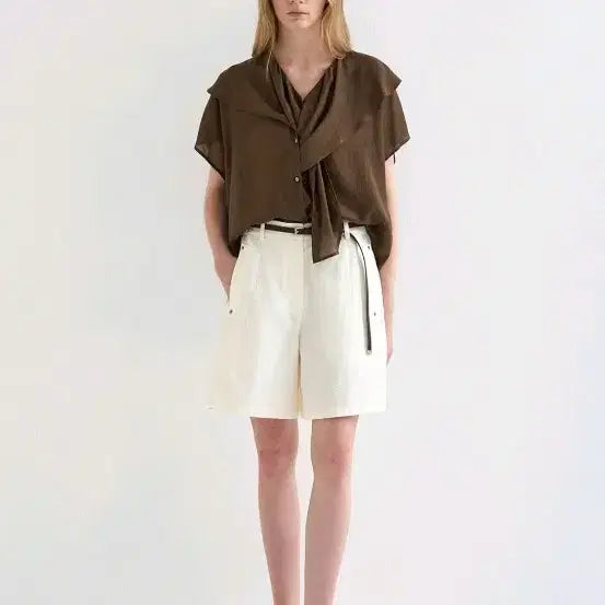 [BUNJANG] SYSTEM Linen Blend Belted Shorts / SYSTEM 린넨 블렌드 벨티드 쇼츠