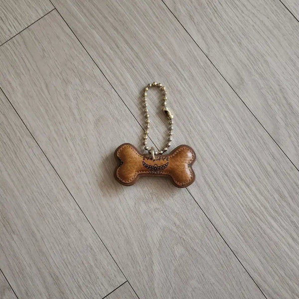 [BUNJANG] MCM Dog Bone Keychain Brown / MCM 강아지 뼈 모양 키링 브라운