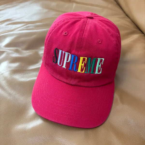 [BUNJANG] Supreme Washed Red 6-Panel Cap / 슈프림 6패널 볼캡 모자 멀티 컬러 로고 워시드 레드