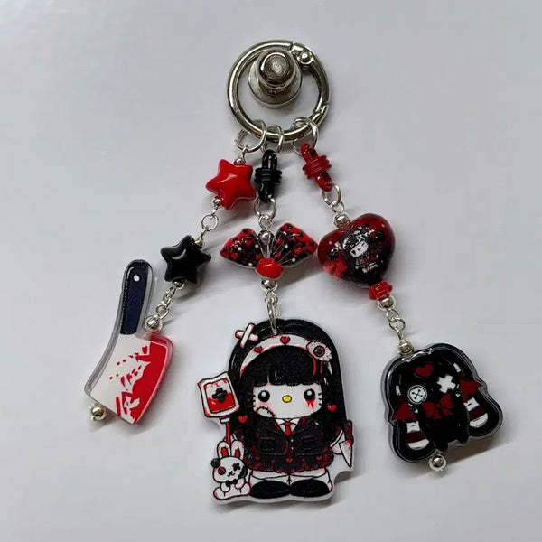 [BUNJANG] Handmade Tomie Kitty Keychain / 토미에 키티 수제 키링