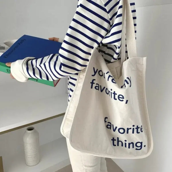 [BUNJANG] Unfold Ecobag Favorite Thing Bag Ivory Shoulder Bag / 언폴드 에코백 Favorite thing  가방 아이보리 숄더백
