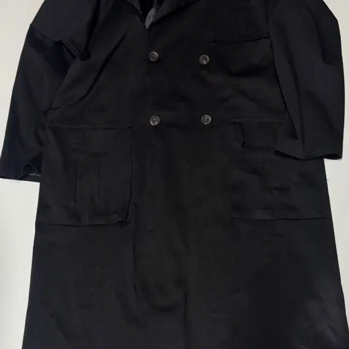 [BUNJANG] Massnoun Cargo Pocket Oversized Mac Coat Black / 희귀!! 매스노운 카고 포켓 오버핏 멕시 코트 F 블랙
