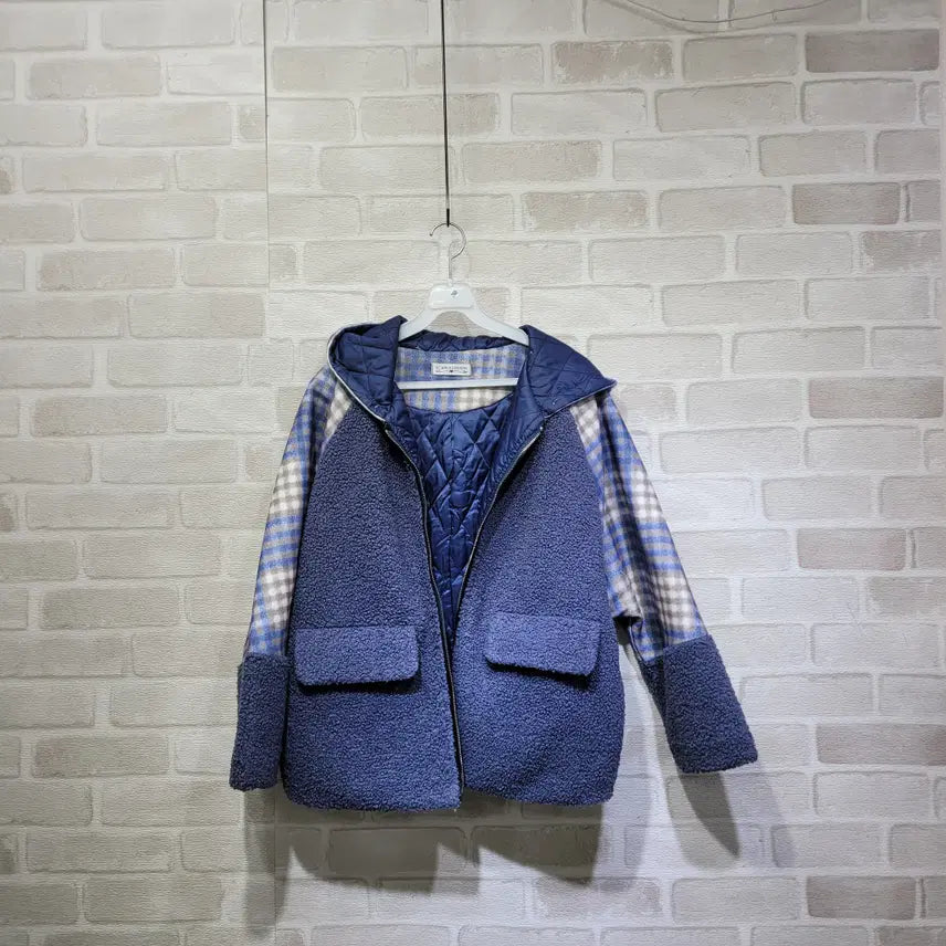 [BUNJANG] Check Hooded Coat / ㅎ2988 체크 후드 코트
