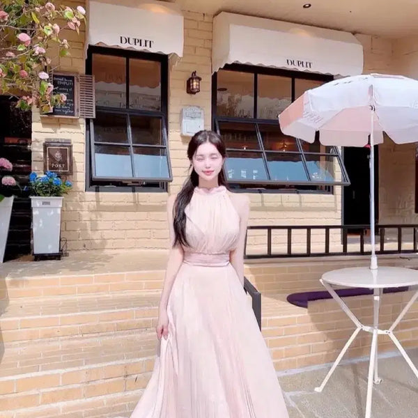 [BUNJANG] Chiffon Halterneck Maxi Dress / 데이트,휴양지룩) 쉬폰 홀터넥원피스(1번착용)