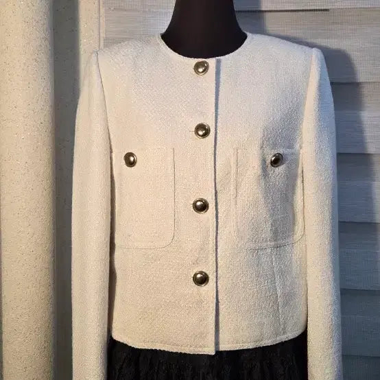 [BUNJANG] Sisley Tweed Jacket Gold Button / 시슬리 트위드 자켓  금장 버튼