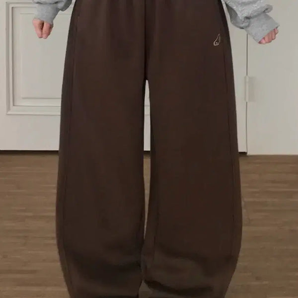 [BUNJANG] Brown Wide Angel Training Pants / 브라운 와이드 엔젤 트레이닝 팬츠