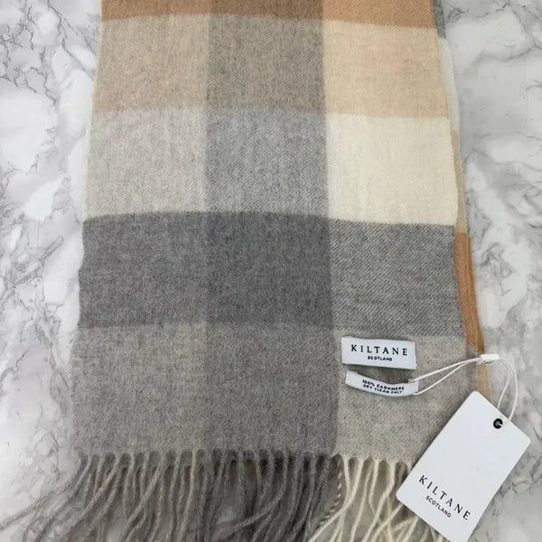 [BUNJANG] Killteen 100% Cashmere Check Pattern Muffler / 새상품 킬테인 캐시미어 머플러