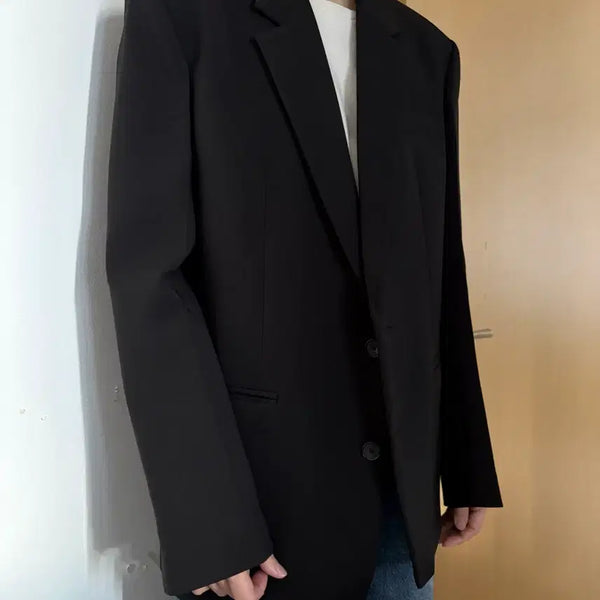 [BUNJANG] Recto Black Single-Button Jacket / 렉토 블랙 싱글버튼 자켓