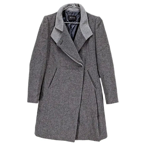 [BUNJANG] Mine Hanseom 82 Classic Angora Coat Gray / 마인한섬 82 클래식한 앙고라코트 상태좋음 그레이 64226