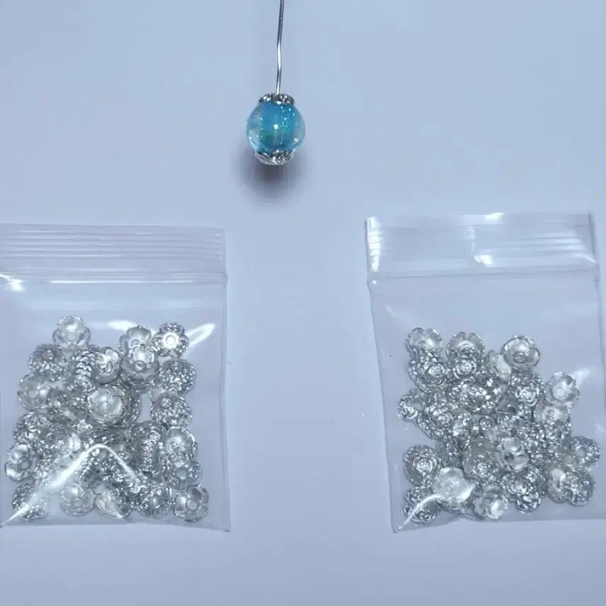 [BUNJANG] Silver 3-Leaf Flower Bead Caps / DIY 실버 3잎꽃잎모양 비즈캡