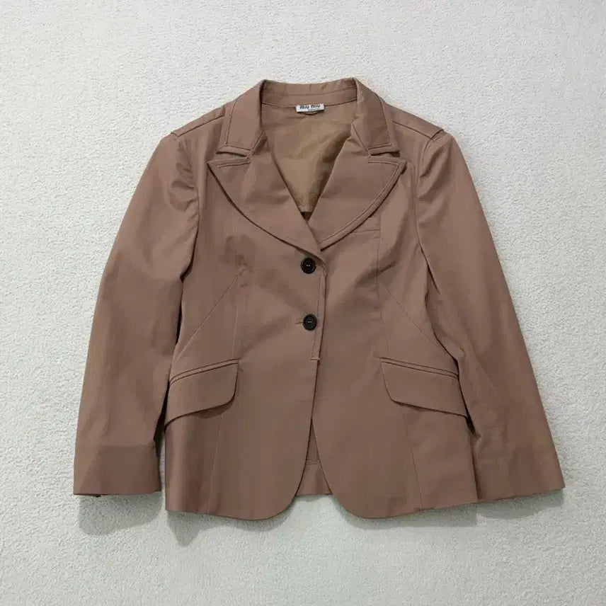 [BUNJANG] Miu Miu Two-Button Stretch Blazer Jacket Camel/Brown / 매장정품 미우미우 투버튼 스트레치 블레이저 자켓 카멜/브라운