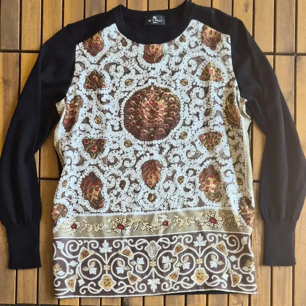 [BUNJANG] Etro Women's Pattern Knit Black 40 / 에트로 니트 블랙/패턴 40
