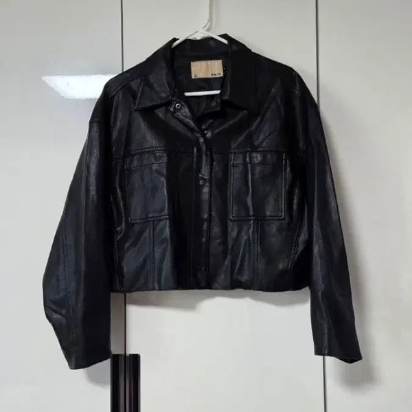 [BUNJANG] NAIN Eco Leather Jacket Black / NAIN 에코 가죽 자켓 블랙
