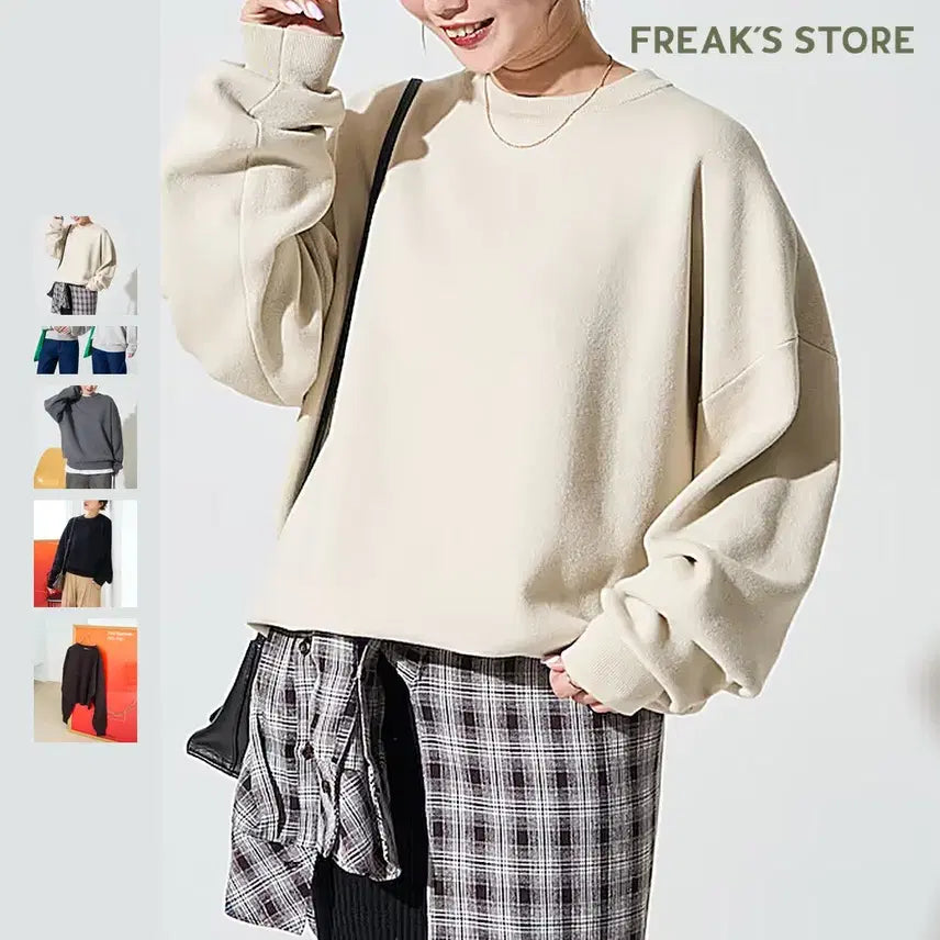 [BUNJANG] FREAK'S STORE Color Sweat Touch Knit Pullover / 프릭스스토어 기장선택 컬러 스웨트터치 니트 풀오버