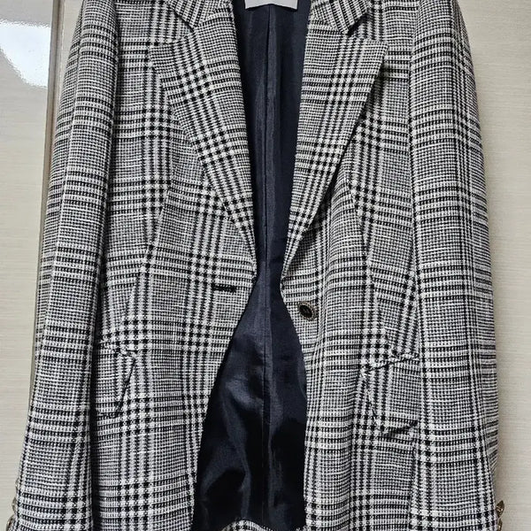 [BUNJANG] MOJO.S.PINE Check Pattern Women's Jacket Size 55 / 모조앤페인 체크 패턴 여성 자켓55
