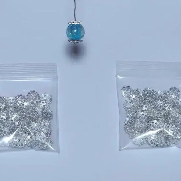 [BUNJANG] DIY Silver Snowflake Bead Caps / DIY 실버 눈꽃모양 비즈캡