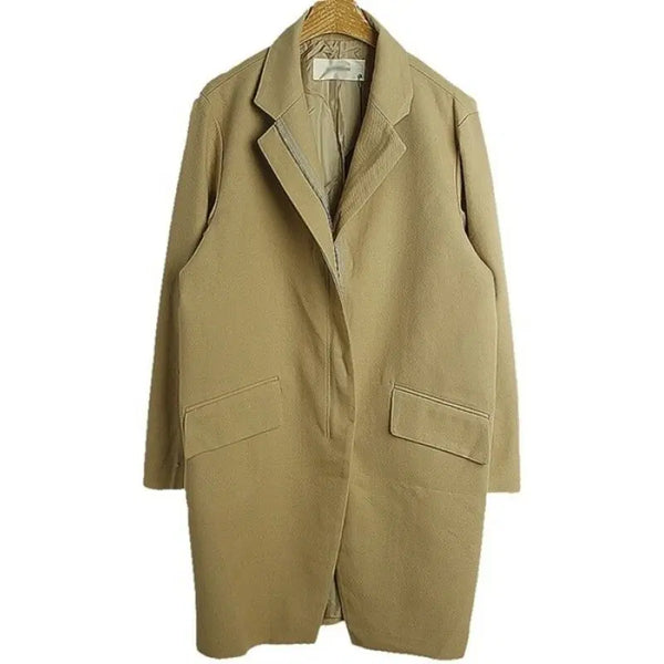 [BUNJANG] High Quality Simple Coat - Beige (Size 66-77) / [새상품]고퀄 심플 코트/베이지/66-77