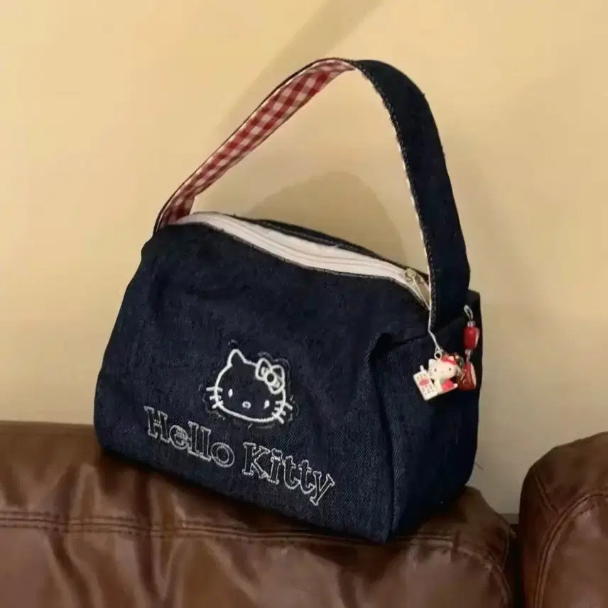 [BUNJANG] Hello Kitty Denim Pouch / 키티 파우치 필통 가방 데님