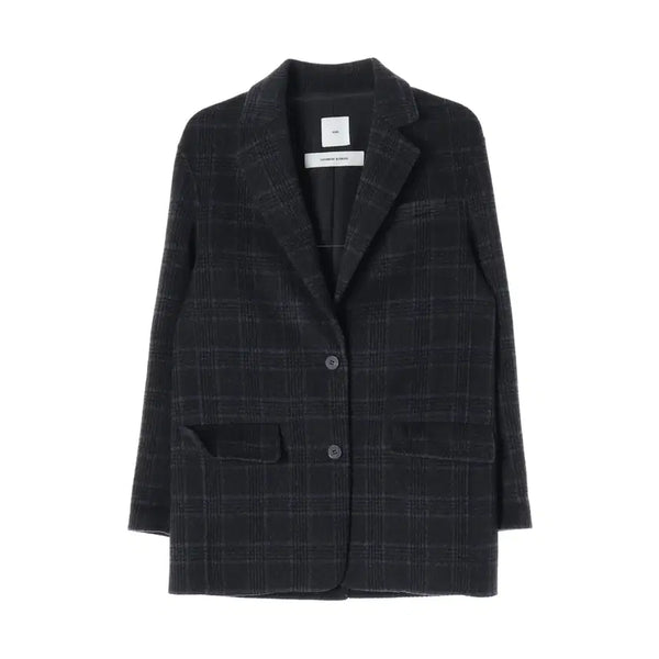 [BUNJANG] KUHO Check Pattern Wool Cashmere 100% Single Blazer Jacket / 구호 체크 패턴 울 캐시미어 100% 싱글 블레이저 재킷