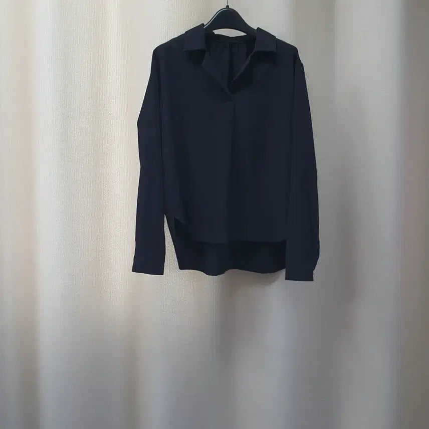 [BUNJANG] ZOOC Open Collar Long Sleeve Blouse / ZOOC 쥬크 오픈카라 긴팔 블라우스