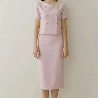 [BUNJANG] Double Button Pink Suit Set / 더블 버튼 핑크 세트