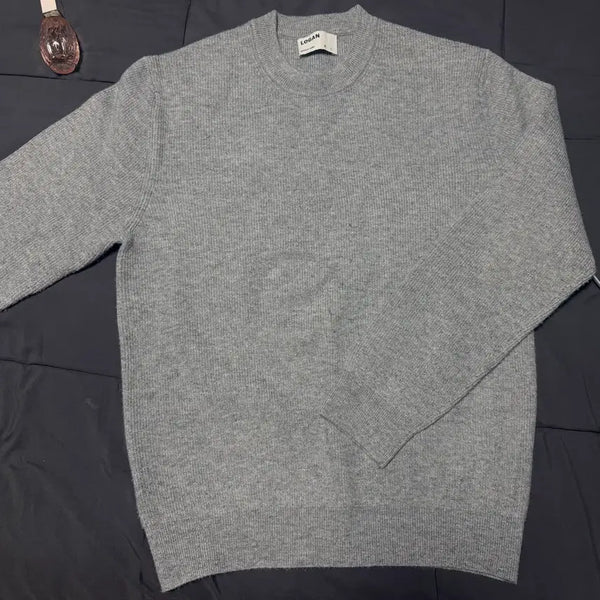 [BUNJANG] Grey Round Neck Knit / 그레이 라운드넥 니트