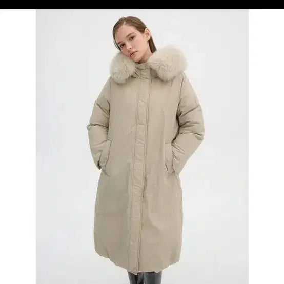 [BUNJANG] Olive des Olive Goose Down Long Padding Beige Size 55 / 올리브데올리브 구스다운 롱패딩 새상품