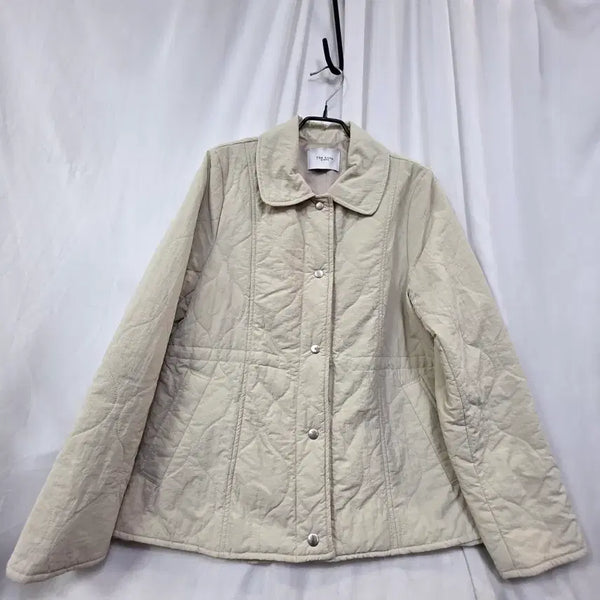 [BUNJANG] Beige Quilting Padded Jacket (Size 100) / 베이지 퀼팅 누빔여성간절기자켓100