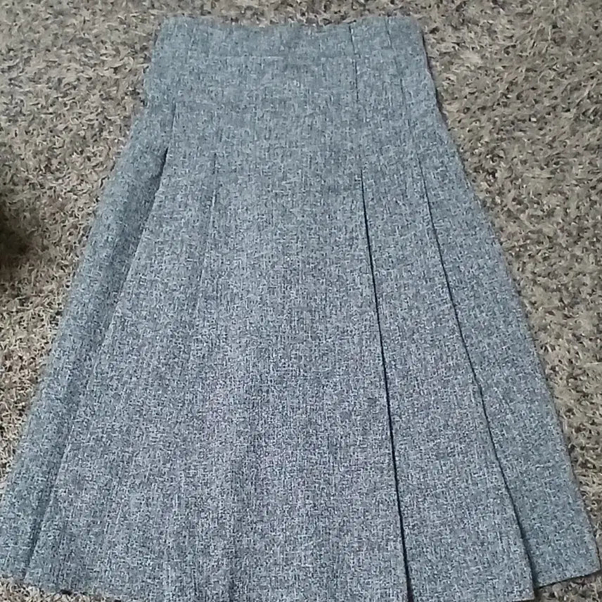 [BUNJANG] Blue Patterned Banding Midi Skirt / 이쁜밴드스커트L26 29