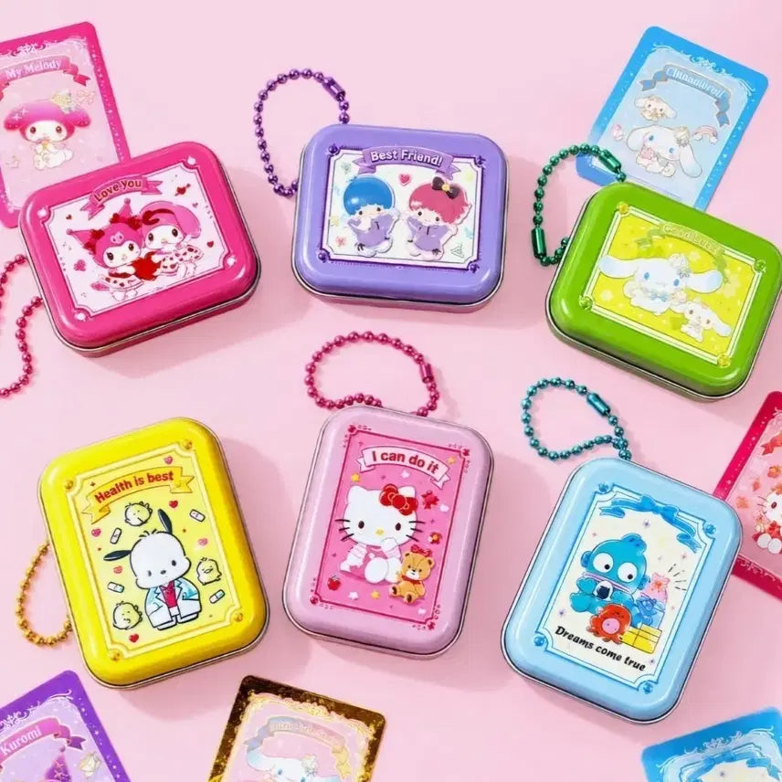 [BUNJANG] Sanrio Charm Card Tin Case Keychain / 산리오 부적 카드 틴케이스 키링