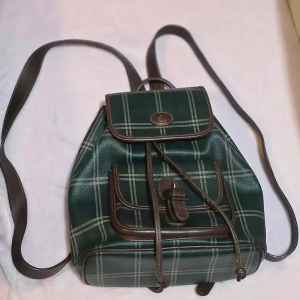 [BUNJANG] Bean Pole Vintage Check Drawstring Backpack / 빈폴(Bean Pole)의 빈티지 체크 백팩(일명 복조리 백팩