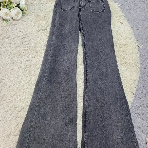 [BUNJANG] Denim Bootcut Pants - Grey / 데님 부츠컷 바지 그레이