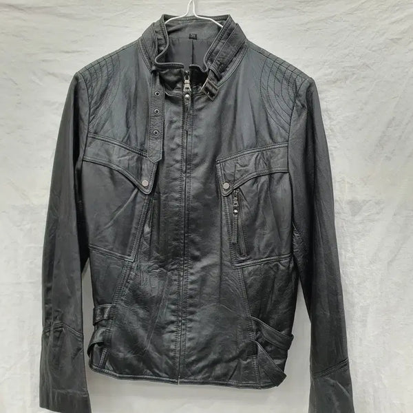 [BUNJANG] Black Leather Jacket / 블랙 가죽 자켓 여90