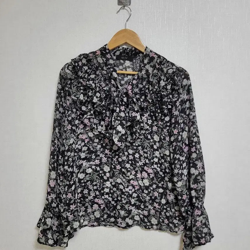 [BUNJANG] obfz Flower Pattern Chiffon Blouse / 23.obfz 플라워 패턴 쉬폰 블라우스