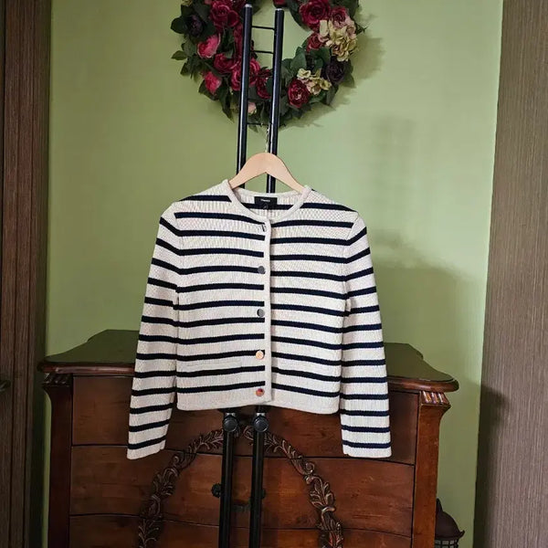 [BUNJANG] Theory Striped Knit Jacket / 띠어리 마린룩 니트자켓(2023년)