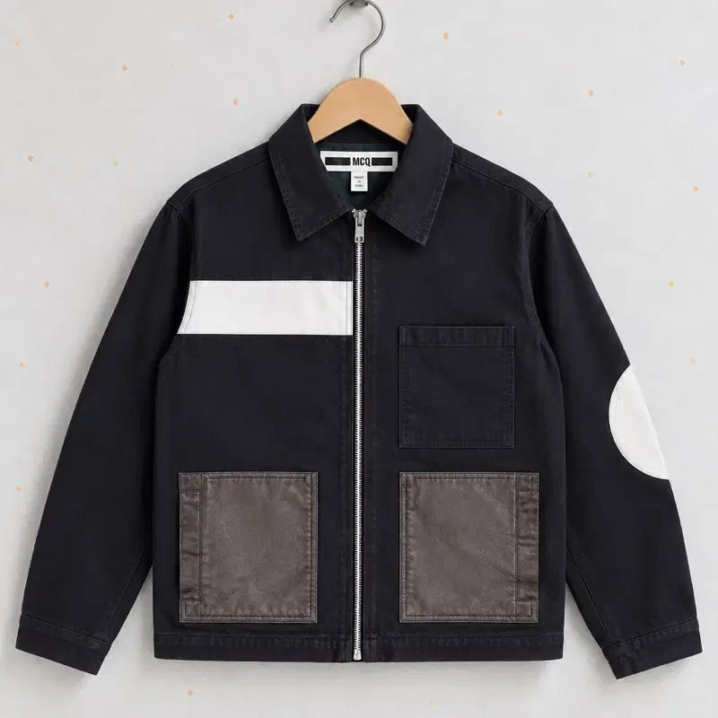[BUNJANG] Alexander McQueen McQ Leather Patch Jacket / 얼렉산더 맥퀸 맥큐 래더패치 자켓